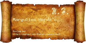 Margulies Horác névjegykártya